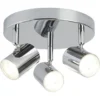 Plafón LED Rollo, 3 luces, cromo