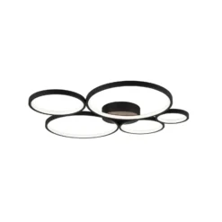Plafón LED Rondo, negro mate