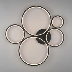 Plafón LED Rondo, negro mate