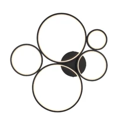 Plafón LED Rondo, negro mate