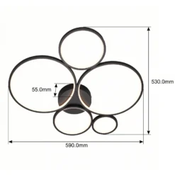 Plafón LED Rondo, negro mate