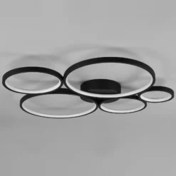Plafón LED Rondo, negro mate