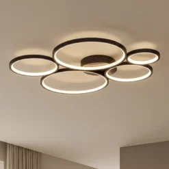 Plafón LED Rondo, negro mate