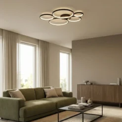Plafón LED Rondo, negro mate