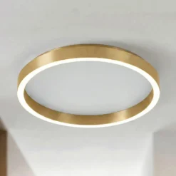Plafón LED Rotundo de Lucande, Ø 40 cm, latón, atenuable