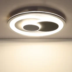 Plafón LED Ruiz I, blanco/plata, Ø 48 cm, CCT