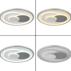 Plafón LED Ruiz I, blanco/plata, Ø 48 cm, CCT