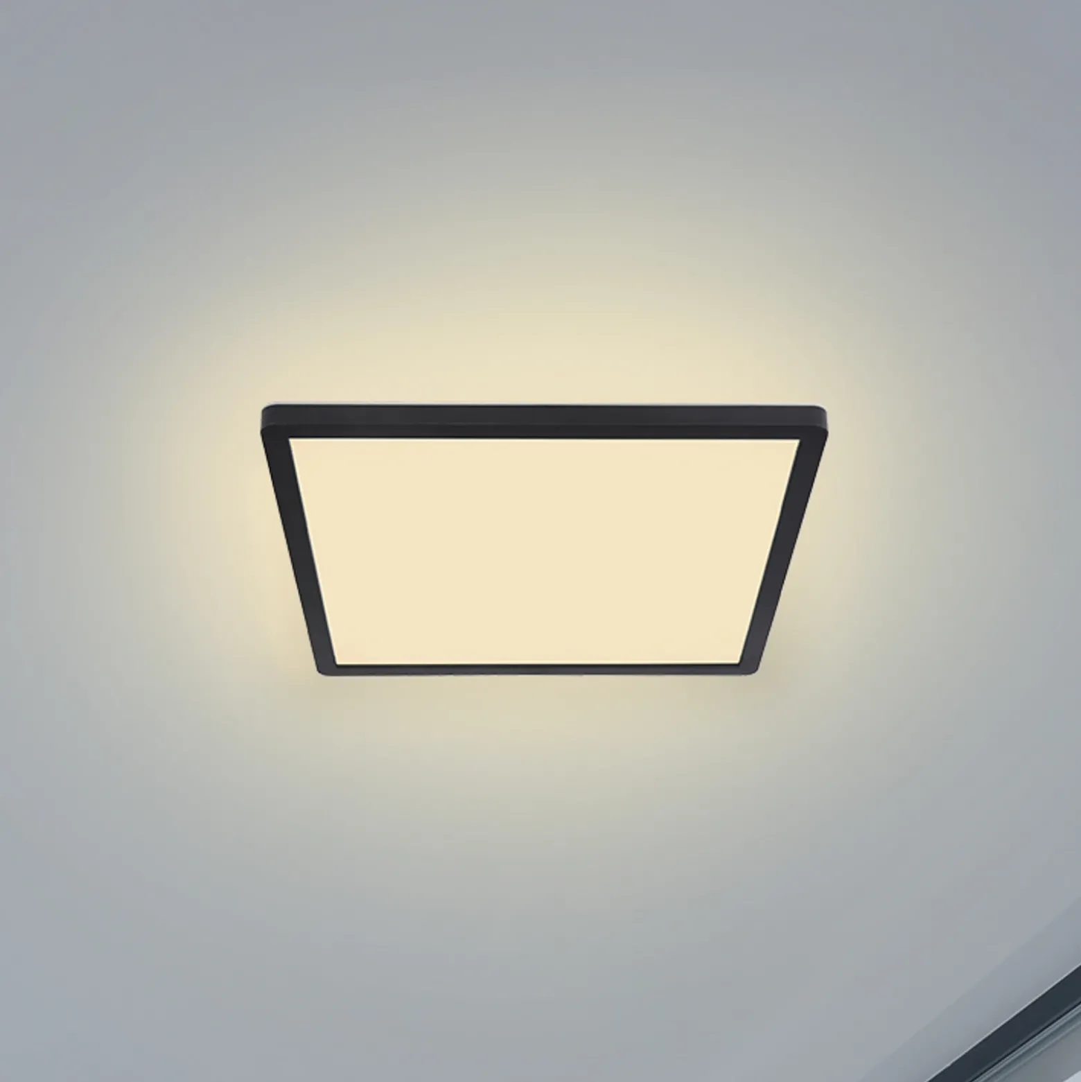 Plafón LED Sapana, angular, atenuable, negro