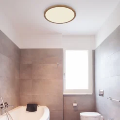 Plafón LED Sapana Ø 29,5 cm look de madera