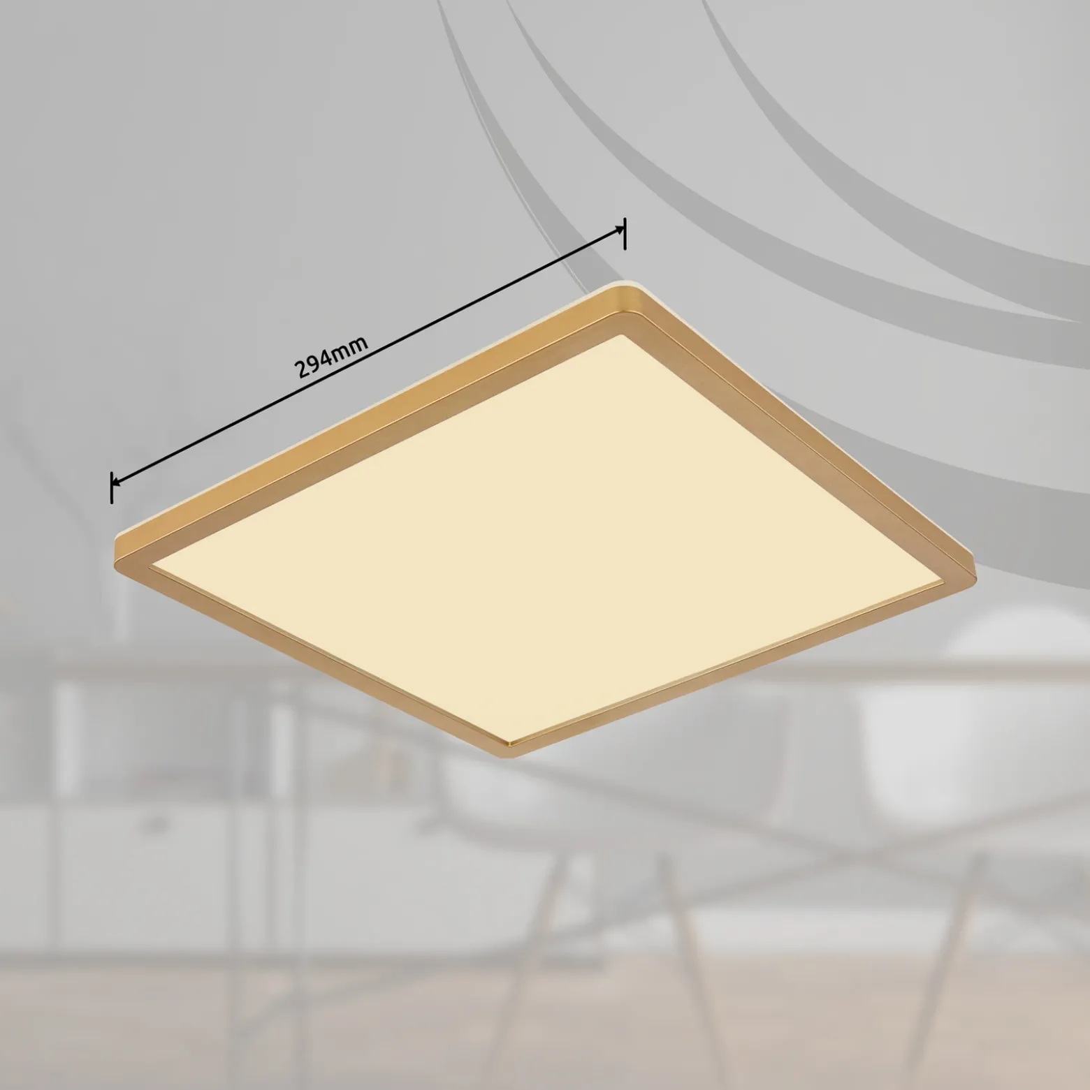 Plafón LED Sapana, longitud 29,5 cm latón