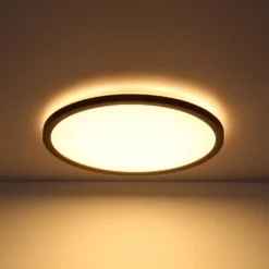 Plafón LED Sapana, negro, redondo, atenuable