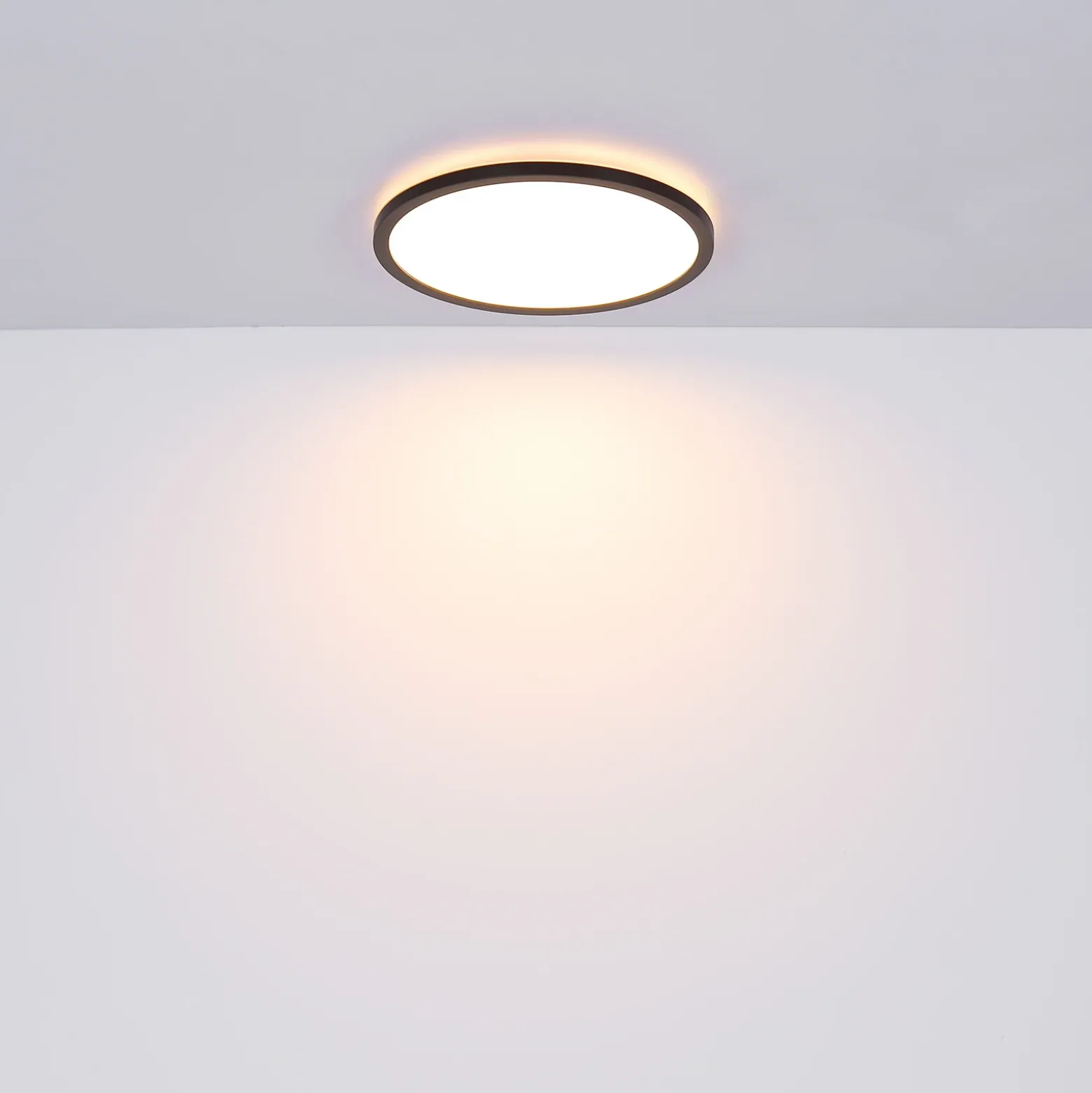 Plafón LED Sapana, negro, redondo, atenuable