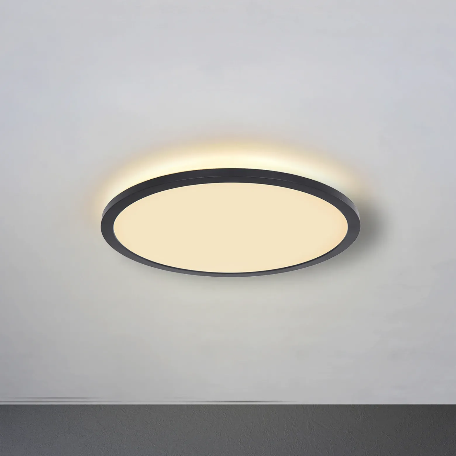 Plafón LED Sapana, negro, redondo, atenuable