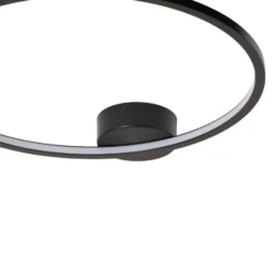 Plafón LED Saturno, negro, Ø 50 cm, metal, 4000 K
