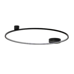 Plafón LED Saturno, negro, Ø 80 cm, metal, 4000 K