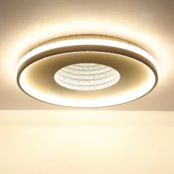 Plafón LED Shirley, color arena, Ø 51 cm, CCT, atenuable