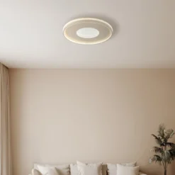 Plafón LED Shirley, color arena, Ø 51 cm, CCT, atenuable
