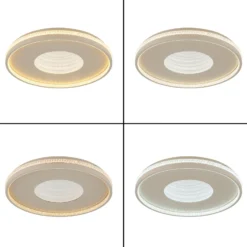 Plafón LED Shirley, color arena, Ø 51 cm, CCT, atenuable