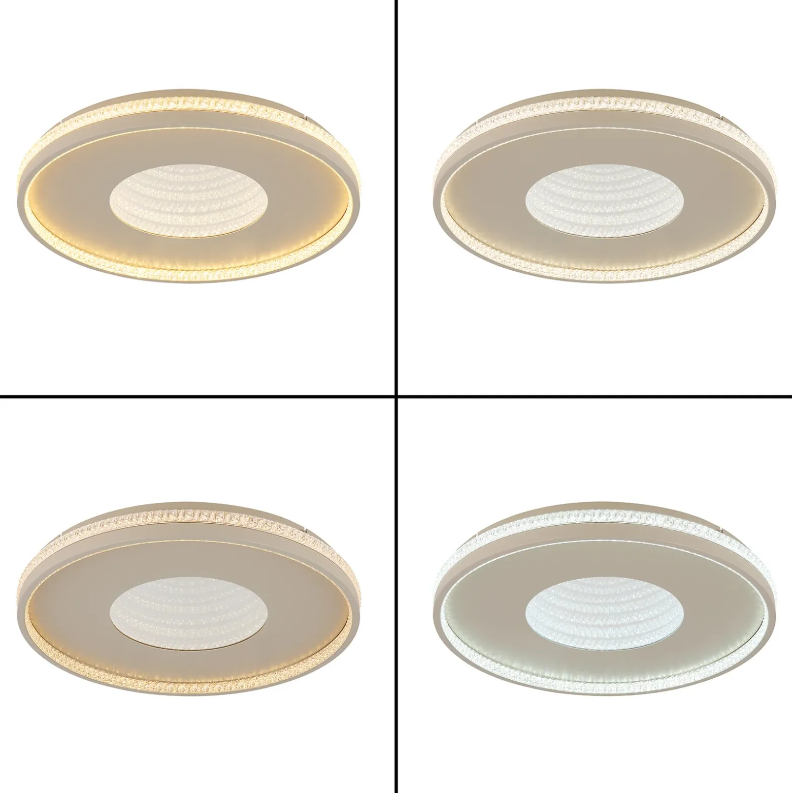Plafón LED Shirley, color arena, Ø 51 cm, CCT, atenuable