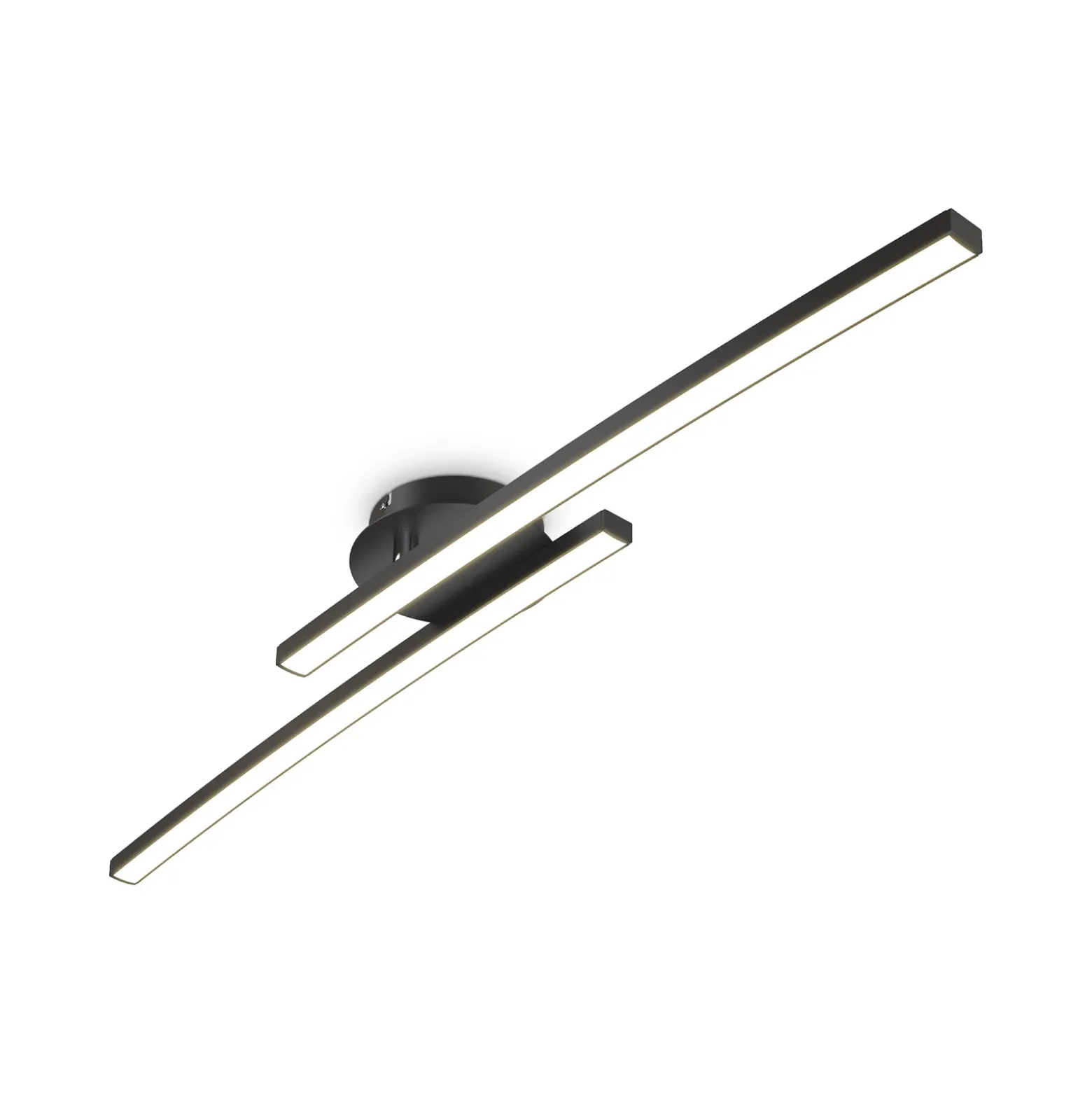 Plafón LED Snore, 2 luces, negro, metal, 3000 K
