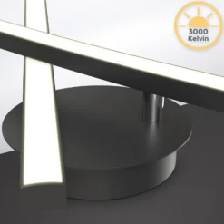 Plafón LED Snore, 2 luces, negro, metal, 3000 K