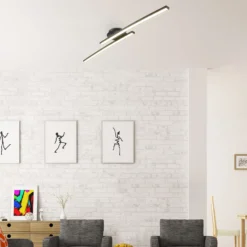 Plafón LED Snore, 2 luces, negro, metal, 3000 K