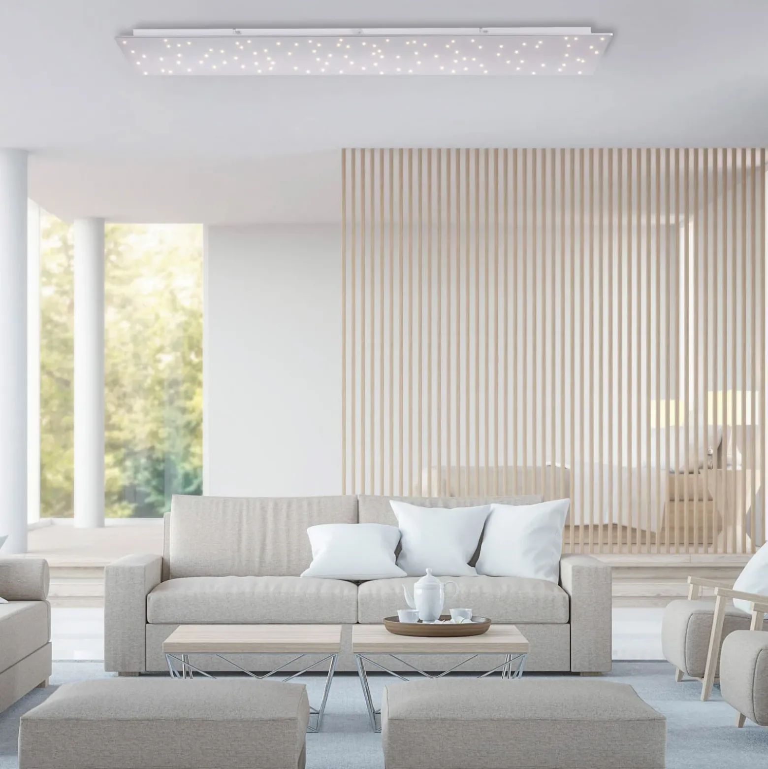 Plafón LED Sparkle CCT dim acero 100x45cm