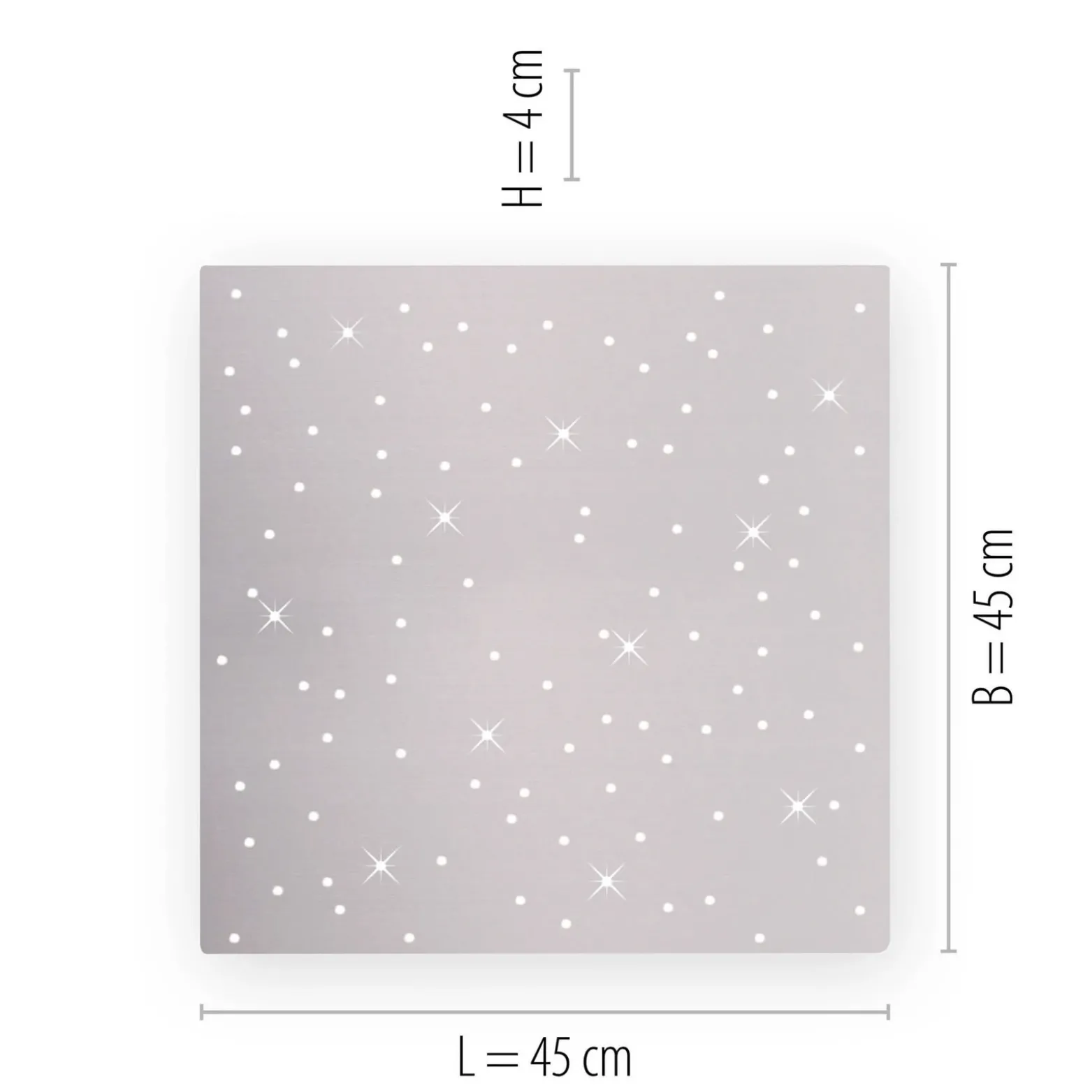 Plafón LED Sparkle CCT dim acero 45x45cm