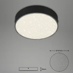 Plafón LED Star de Flame, Ø 15,7 cm, negro