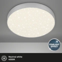 Plafón LED Star de Flame, Ø 28,7 cm, plata