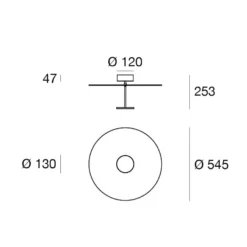 Plafón LED Stilo_S, blanca, Ø 55 cm