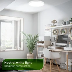 Plafón LED Tava A, CCT, Ø 29 cm, blanco, control remoto