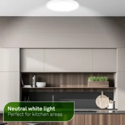 Plafón LED Tava A, Ø 42 cm, plástico, blanco