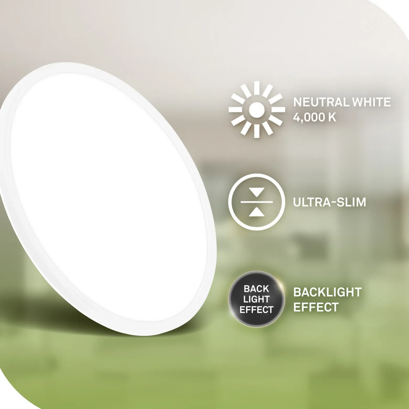 Plafón LED Tava A, Ø 42 cm, plástico, blanco
