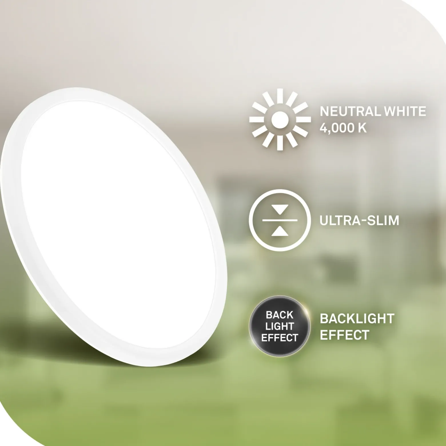 Plafón LED Tava A, Ø 29 cm, plástico, blanco