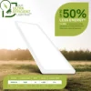 Plafón LED Tava A, 58x20 cm, plástico, blanco