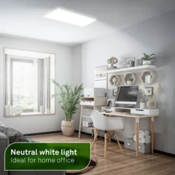 Plafón LED Tava A, 58x20 cm, plástico, blanco