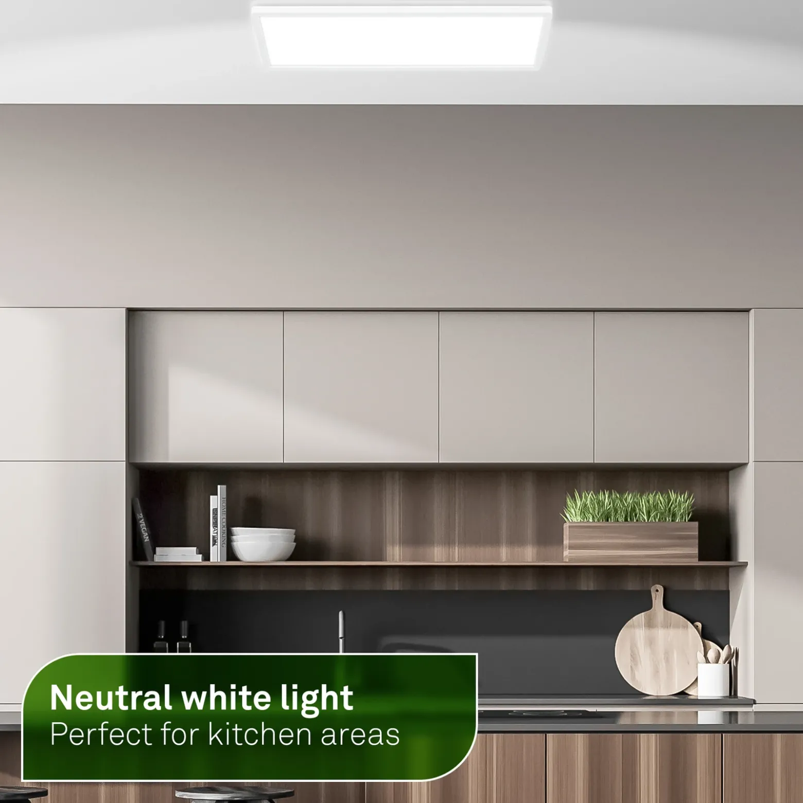 Plafón LED Tava A, 58x20 cm, plástico, blanco