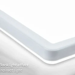Plafón LED Tava A, 58 x 20 cm, plástico, blanco