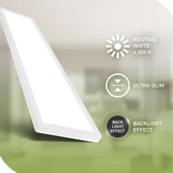 Plafón LED Tava A, 98x20 cm, plástico, blanco