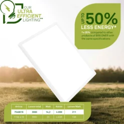Plafón LED Tava A, 42 x 42 cm, plástico, blanco