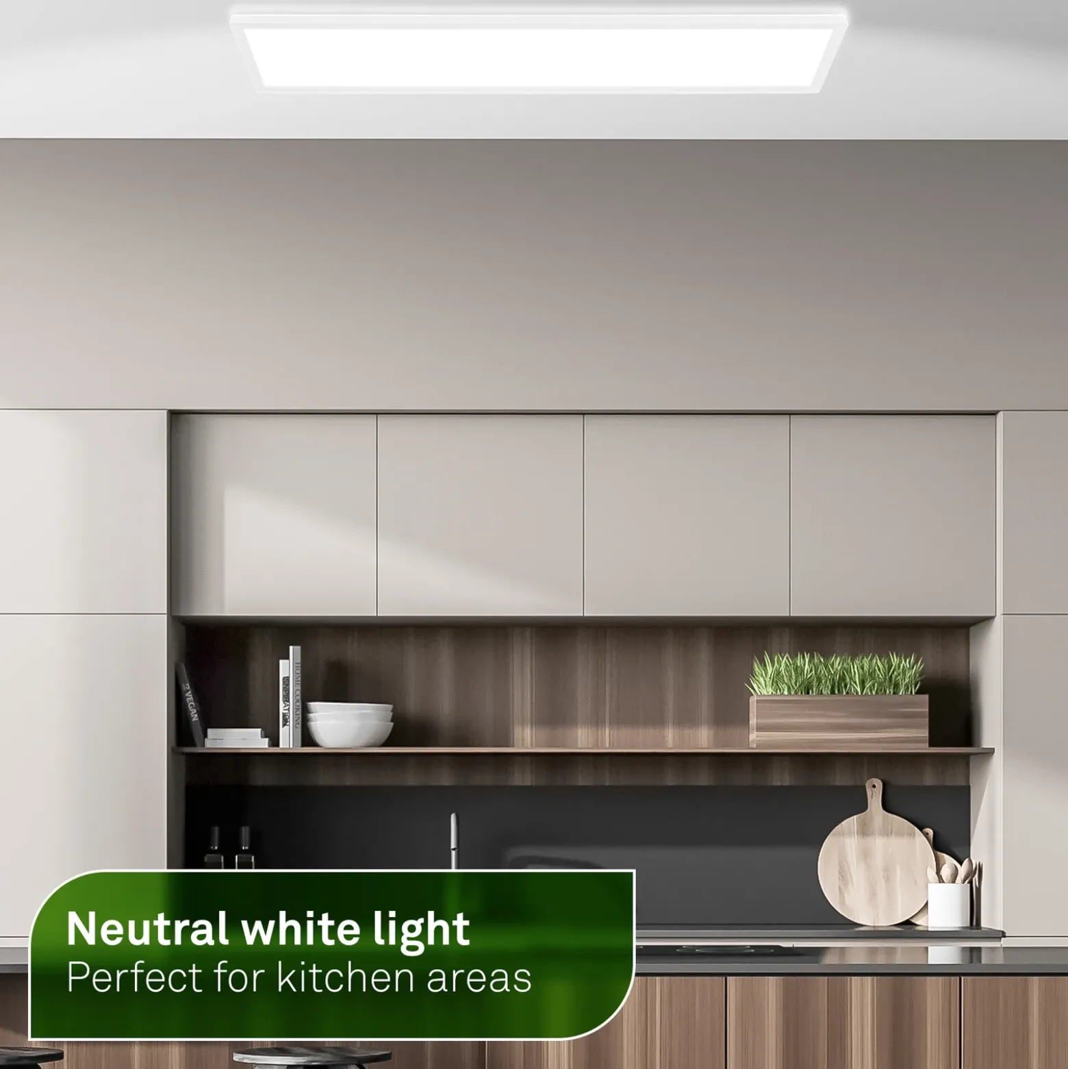Plafón LED Tava A, 98x20 cm, plástico, blanco