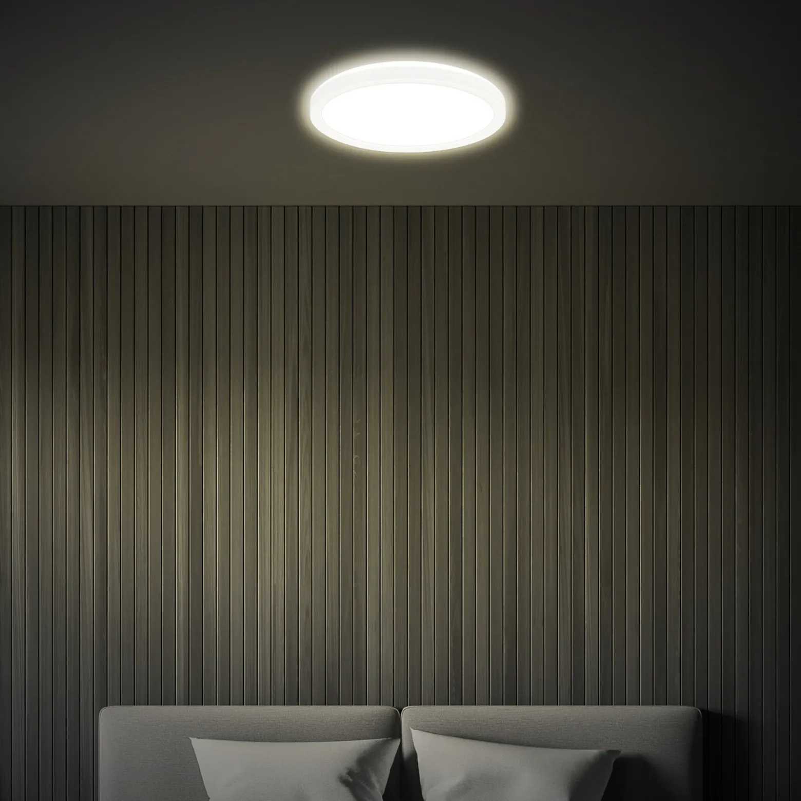 Plafón LED Tava, blanco, Ø 24 cm, plástico