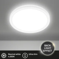 Plafón LED Tava, blanco, Ø 24 cm, plástico