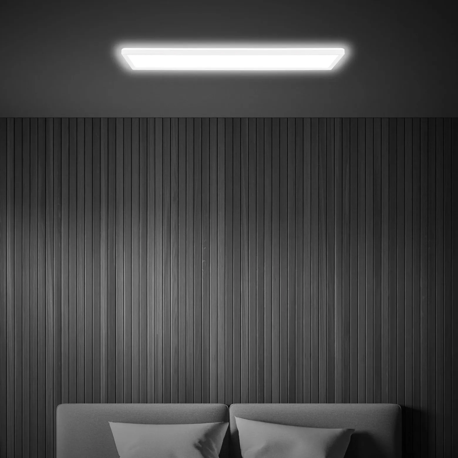 Plafón LED Tava, blanco, plástico, 98 cm, retroiluminación