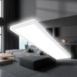 Plafón LED Tava, blanco, plástico, 98 cm, retroiluminación