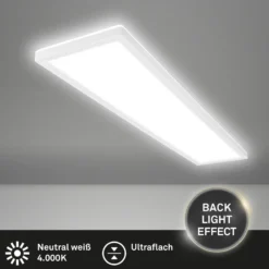 Plafón LED Tava, blanco, plástico, 98 cm, retroiluminación