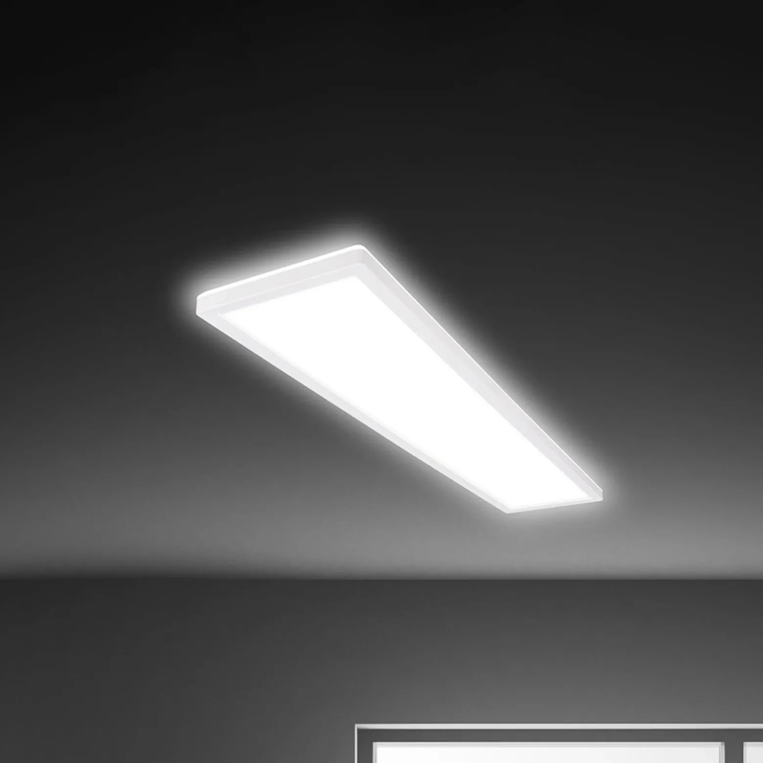 Plafón LED Tava, blanco, plástico, 98 cm, retroiluminación