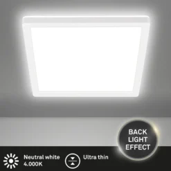 Plafón LED Tava, blanco, 24 x 24 cm, plástico