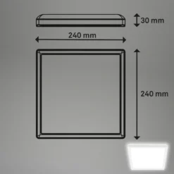 Plafón LED Tava, blanco, 24 x 24 cm, plástico